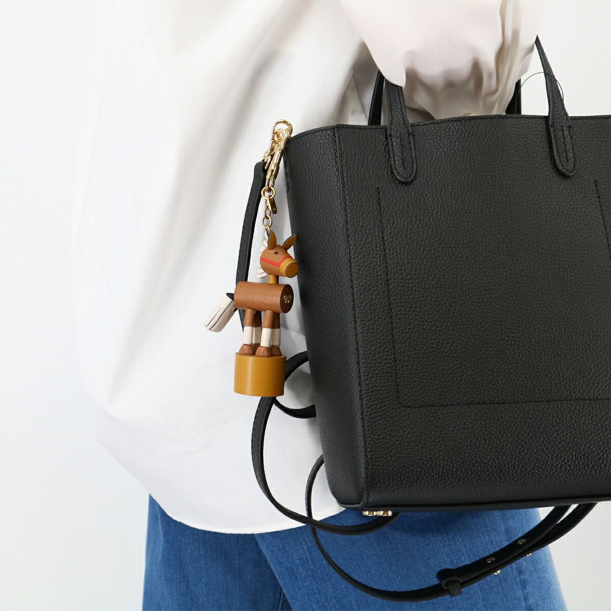 ANYA アニヤハインドマーチ Charm Horse in Shiny Capra ホース バッグチャーム キーホルダー