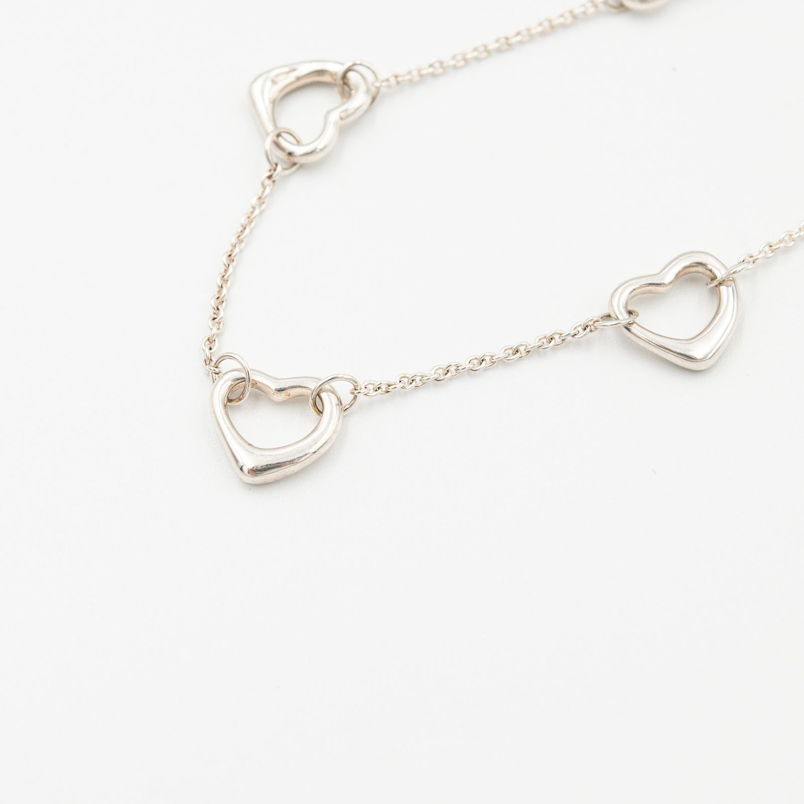 Tiffany & Co. シルバーネックレス オープンハート ティファニー オープンハート 5P ネックレス シルバー 42cm ポーチ付き