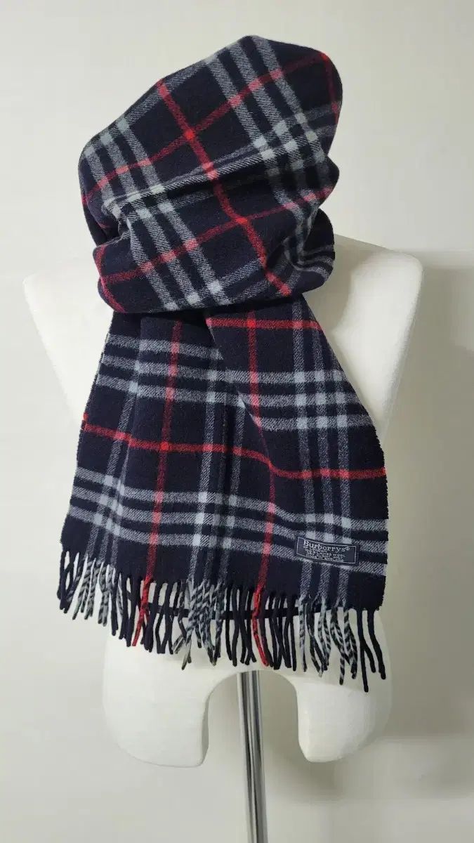 Burberrysバーバリー 90 s ネイビー ノヴァチェック ラムウール マフラー