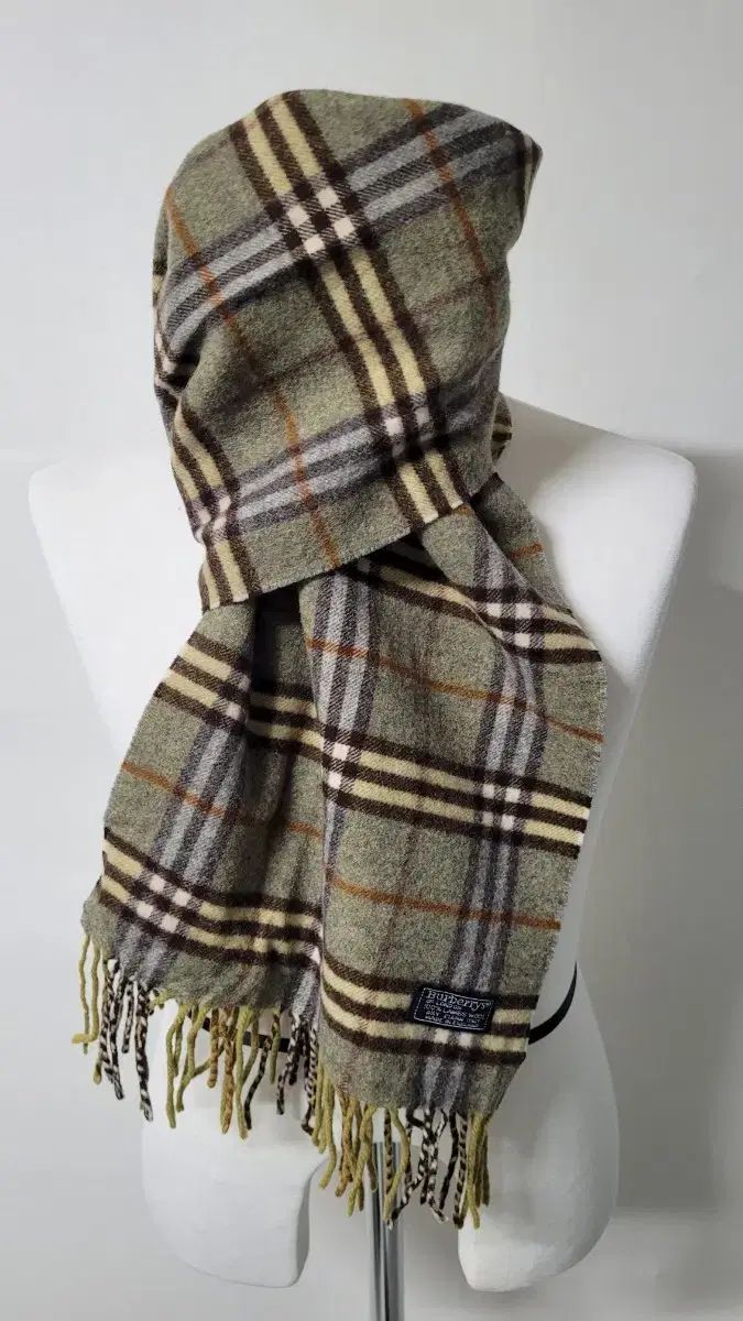 Burberrys バーバリー 90 s カーキブラウン ノヴァチェック ラムウール マフラー