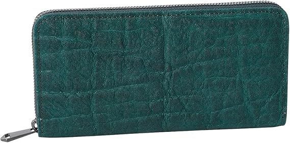 ズー 日本製 ZLW 101 象革 長財布 ラウンドファスナー 大容量 スリム メンズ グリーン