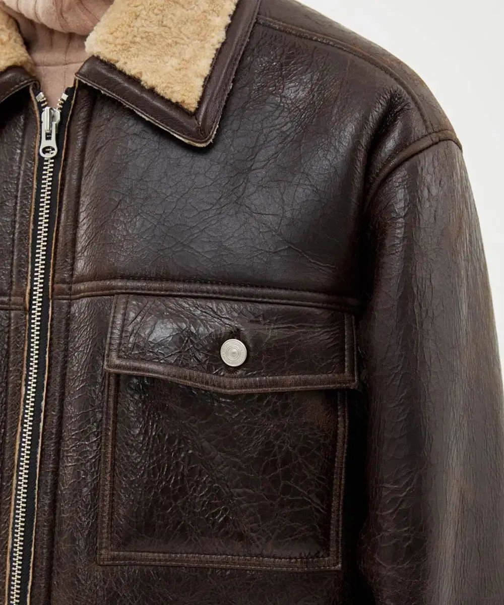 アンダースンベル ビットリオ リバーシブル ムートン ジャケット ブラウン M