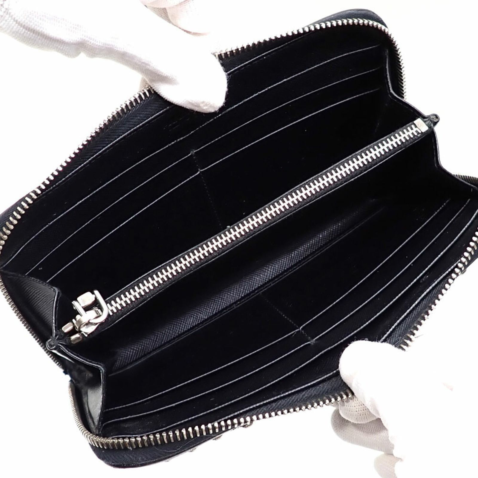 レディース プラダ(Prada) プラダ ラウンド 長財布 メンズ ネロ