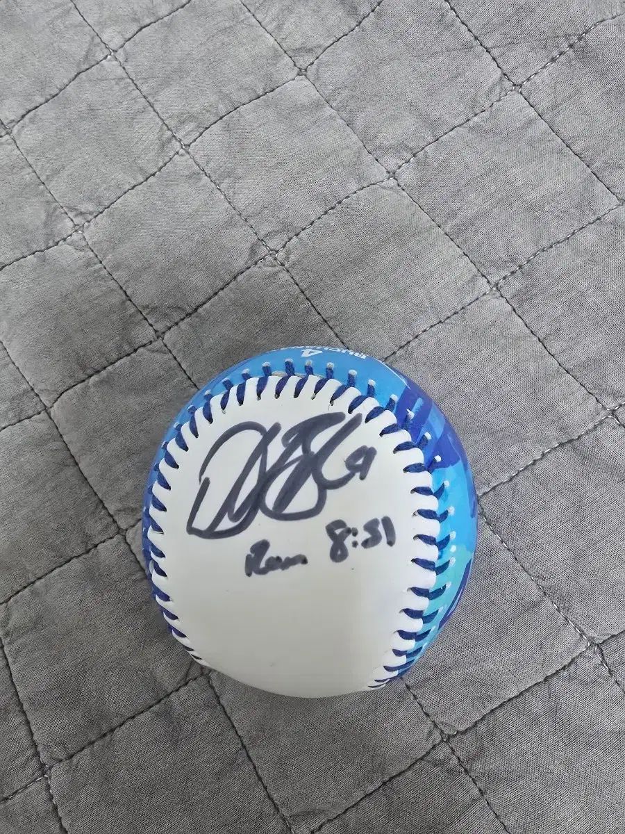 サムスン ライオンズ 뷰캐넌 初 完封勝利 記念球 サインボール