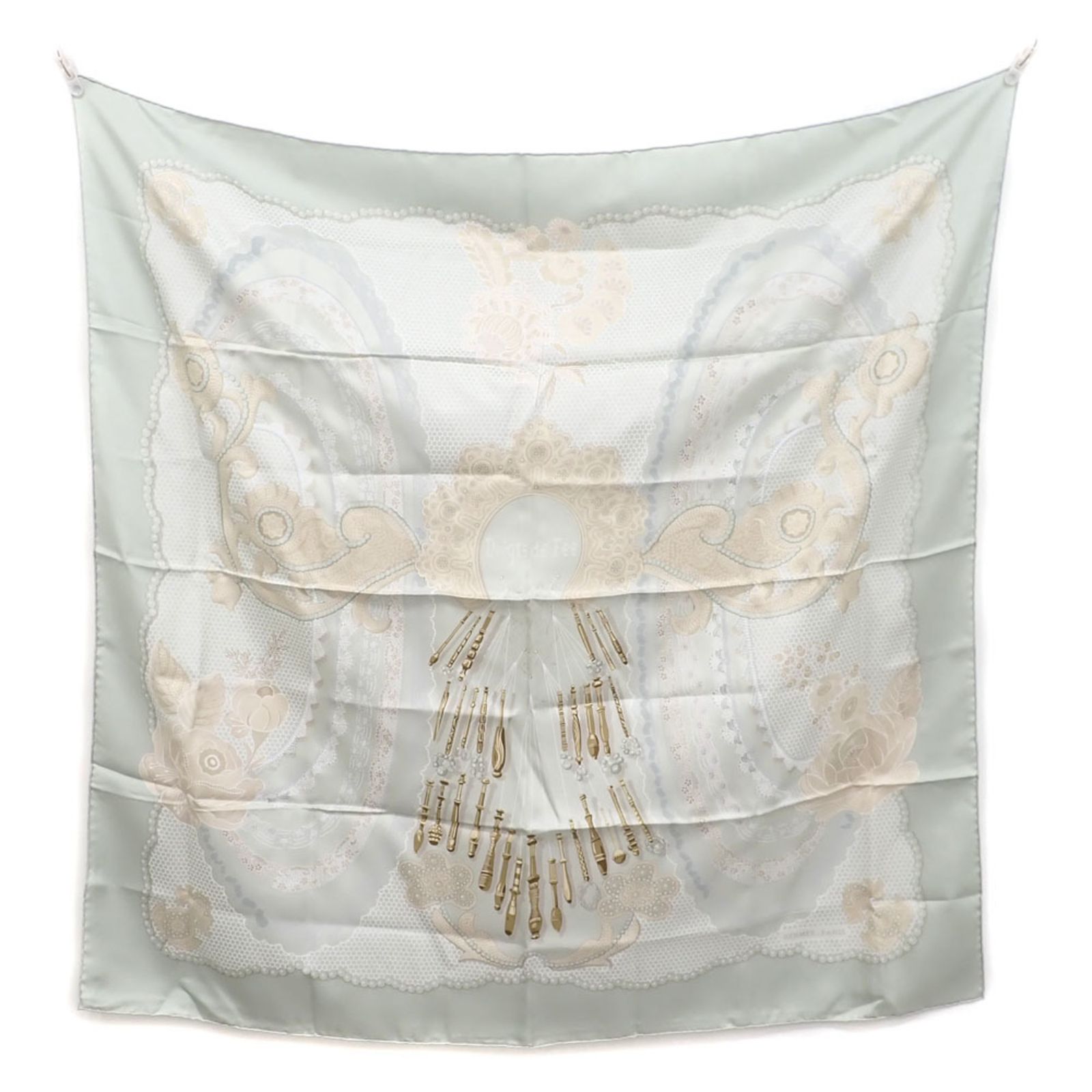 エルメス Hermes スカーフ マフラー カレ 90 レディース シルク グリーン マルチカラー 絹 Doigts de Fee 妖精の指