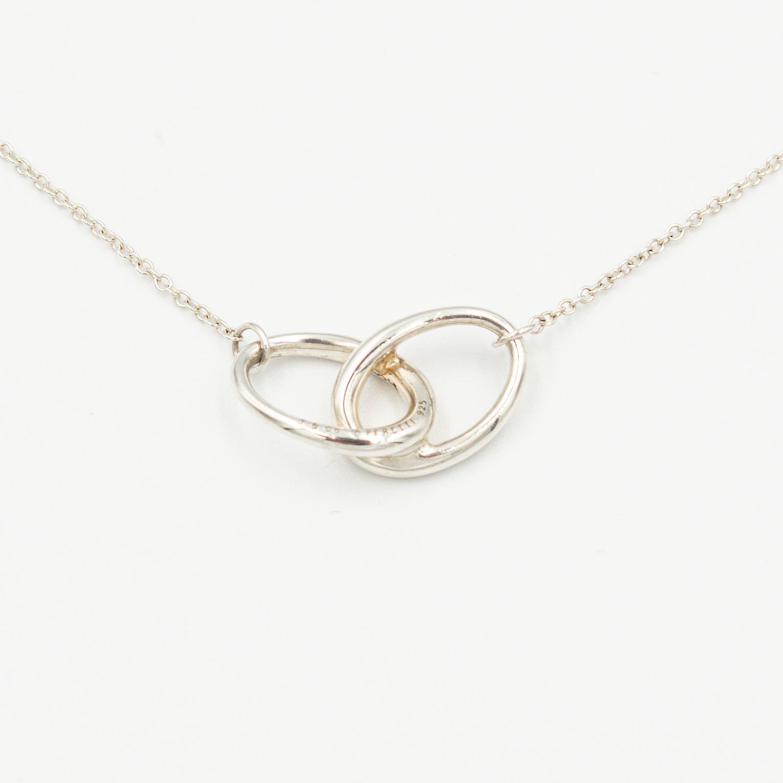 Tiffany & Co. シルバーネックレス　ポーチ付き ティファニー ダブルループ ネックレス シルバー 40.5cm ポーチ付き