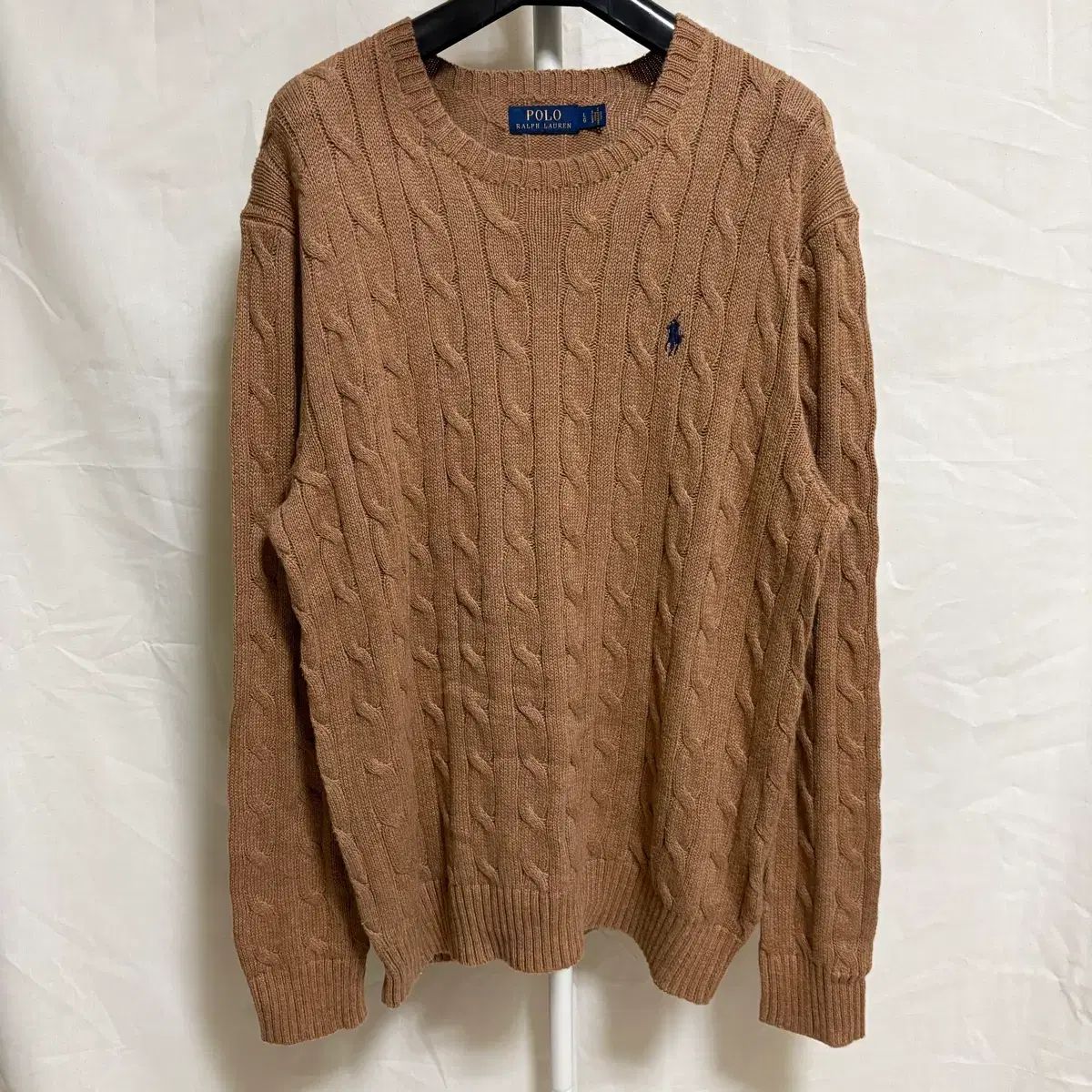 こはる　ポロラルフローレン　ケーブルニット　QRコード　ブラウン　M こはる様専用 ポロラルフローレン ケーブルニット QRコード ブラウン M