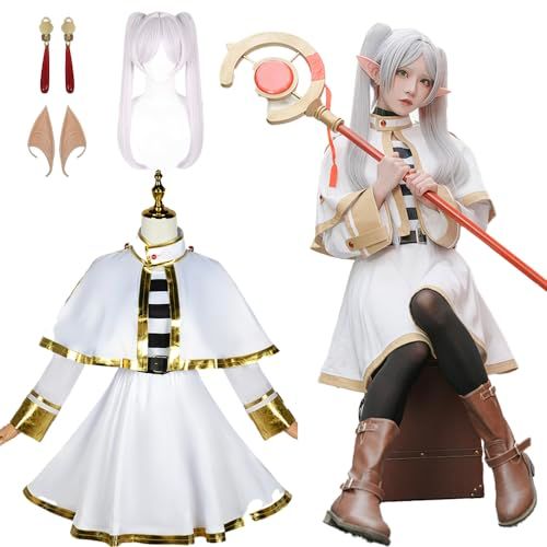 Agtop フリーレン コスプレ衣装 ウィッグ セット コスチューム 仮装 並行輸入品 m