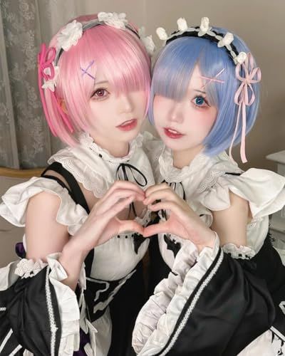 神併 Re ０から始まる異世界生活 コスプレ ウィッグ付き レム ラム エミリア 菜月昴 メイド服 リゼロ コスプレ衣装 大人用 仮装 cosplay m
