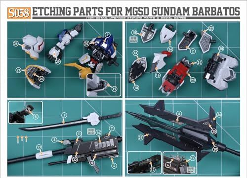 MGSD ガンダムバルバトス改造用 ディテールアップ ハイクオリティーステンレスパーツ 水転写式デカール付き m