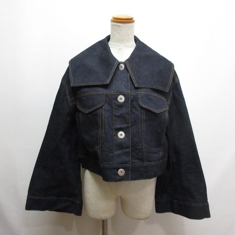 LANVINenBleu ビッグカラーデニムショートジャケット 新品】LANVINenBleu ビッグカラーデニムショートジャケット ビッグ