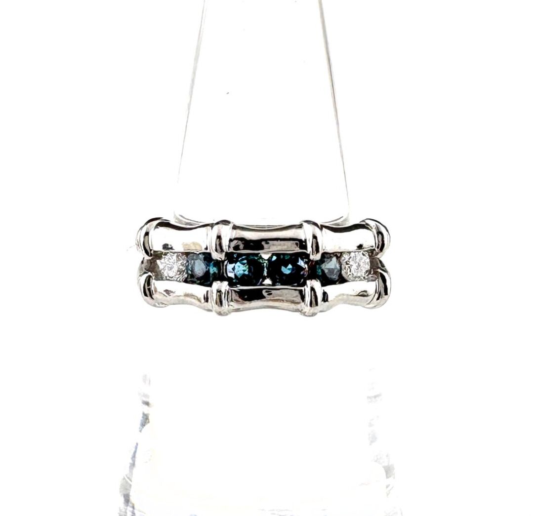 アレキサンドライト デザインリング プラチナ 指輪 メレダイヤ リング 12号 Pt 900 ダイヤモンド レディース