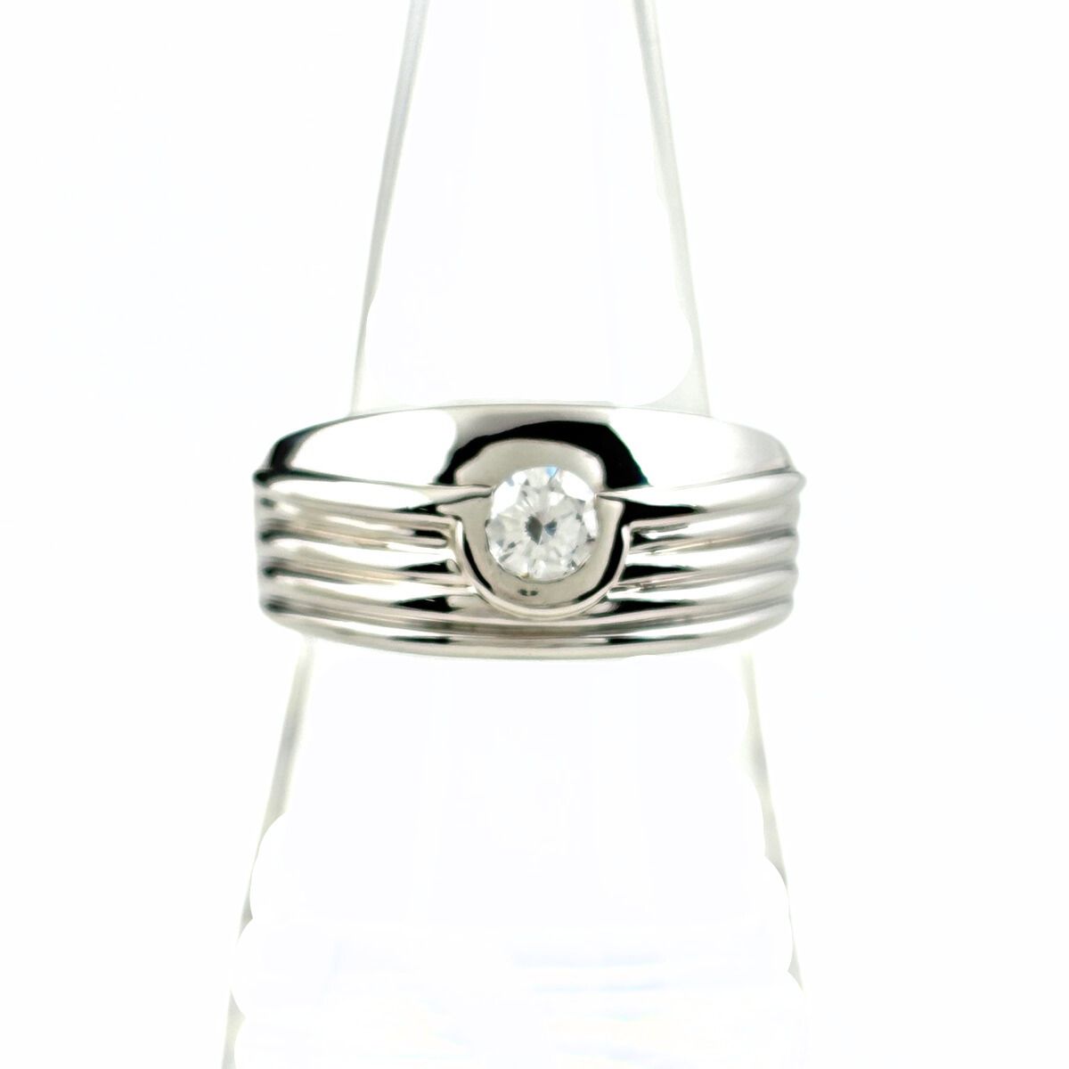 ダイヤモンド デザインリング プラチナ 指輪 リング 18号 Pt 900 メンズ