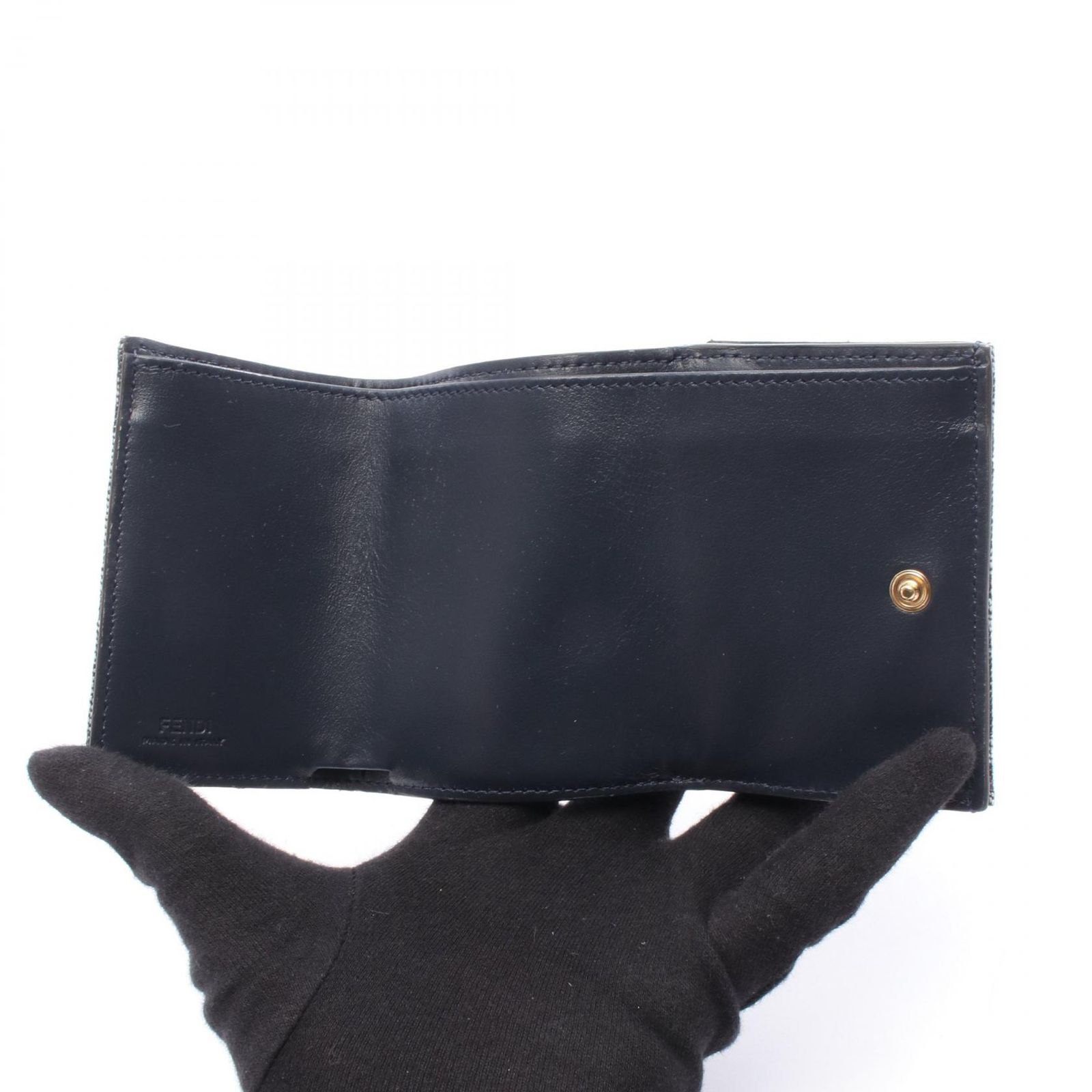  FENDI フェンディ バゲット マイクロ FFジャガード 三つ折り財布 二つ折り財布 折り財布