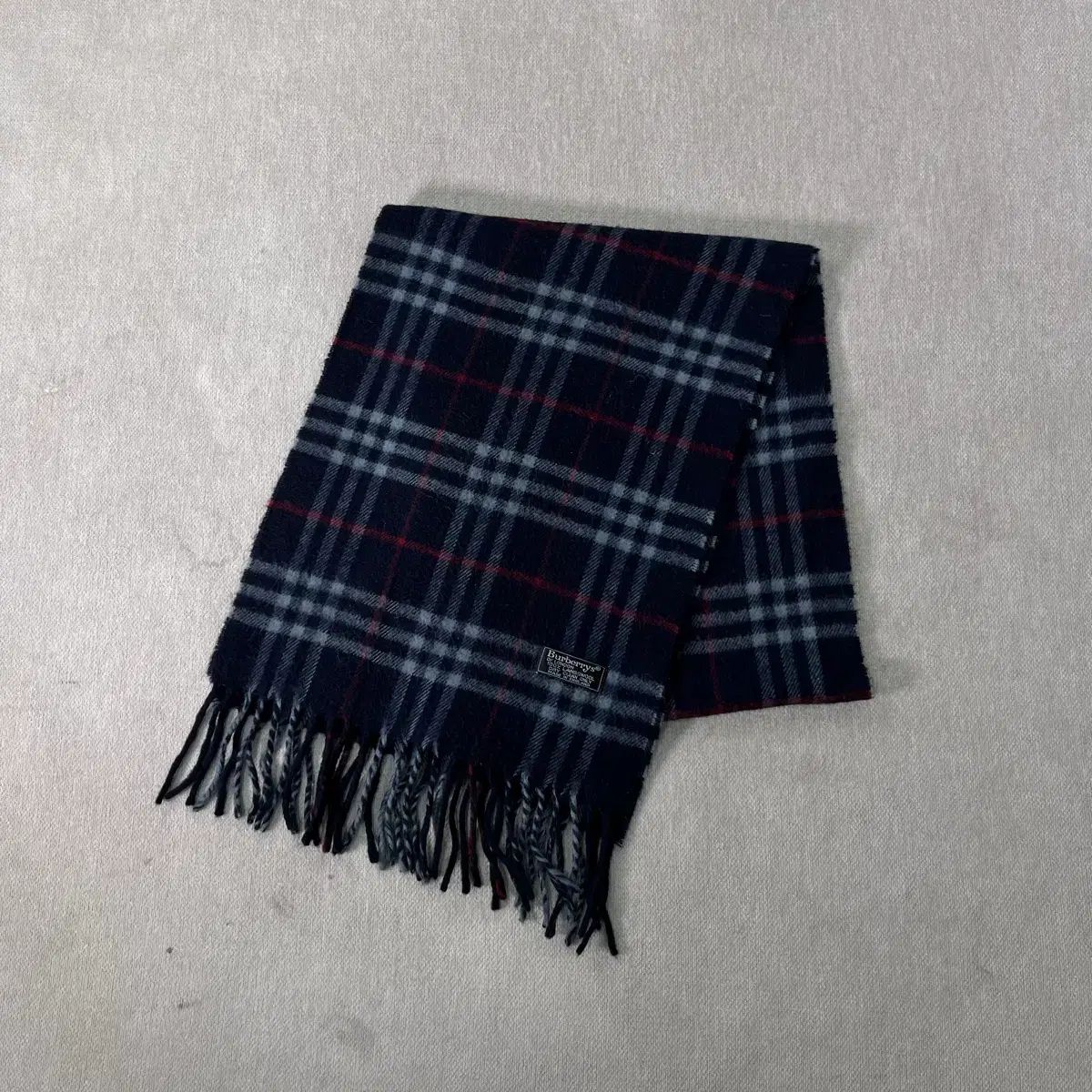 BURBERRY バーバリー ノヴァチェック ラムウール マフラー ネイビー