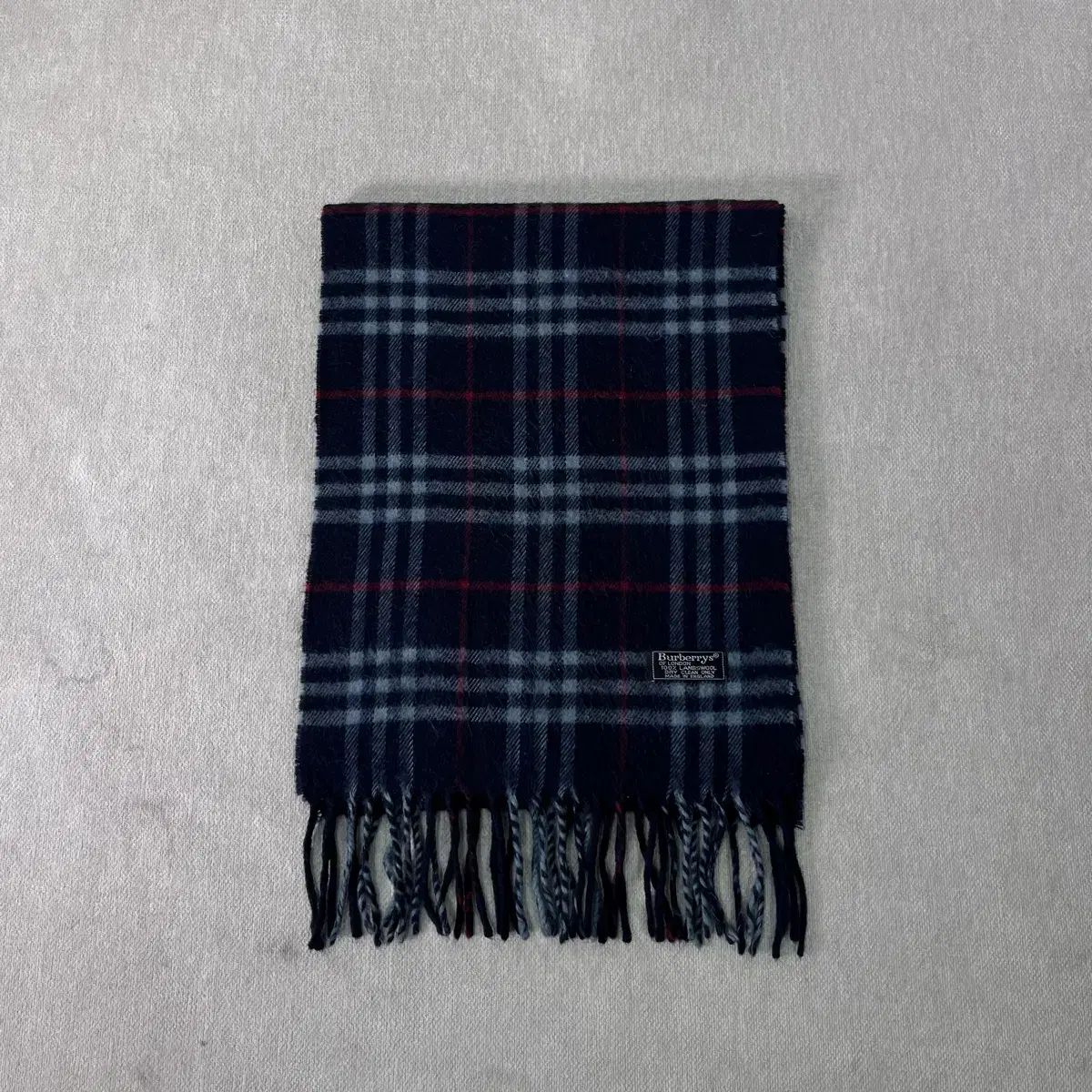 BURBERRY バーバリー ノヴァチェック ラムウール マフラー ネイビー