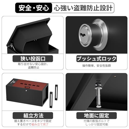  迅速に発送 複数投函 |大容量 VARNIC 宅配ボックス 組み立て不要 宅配BOX 防水 屋外 大容量 置き配 宅配便ボックス 大型 盗難防止 両開扉 戸建て用 個人宅 レッド c 77 aba 69 その他 キッチン 食器