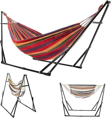 迅速に発送 ハンモック Probasto 自立式 折りたたみハンモック １台2役 耐荷重300 kg ダブル サイズ 組立て簡単 ３段階高さ調整 室内 室外兼用 アウトドア 昼寝 キャンプ 収納バッグ付き eac 5 fbcc