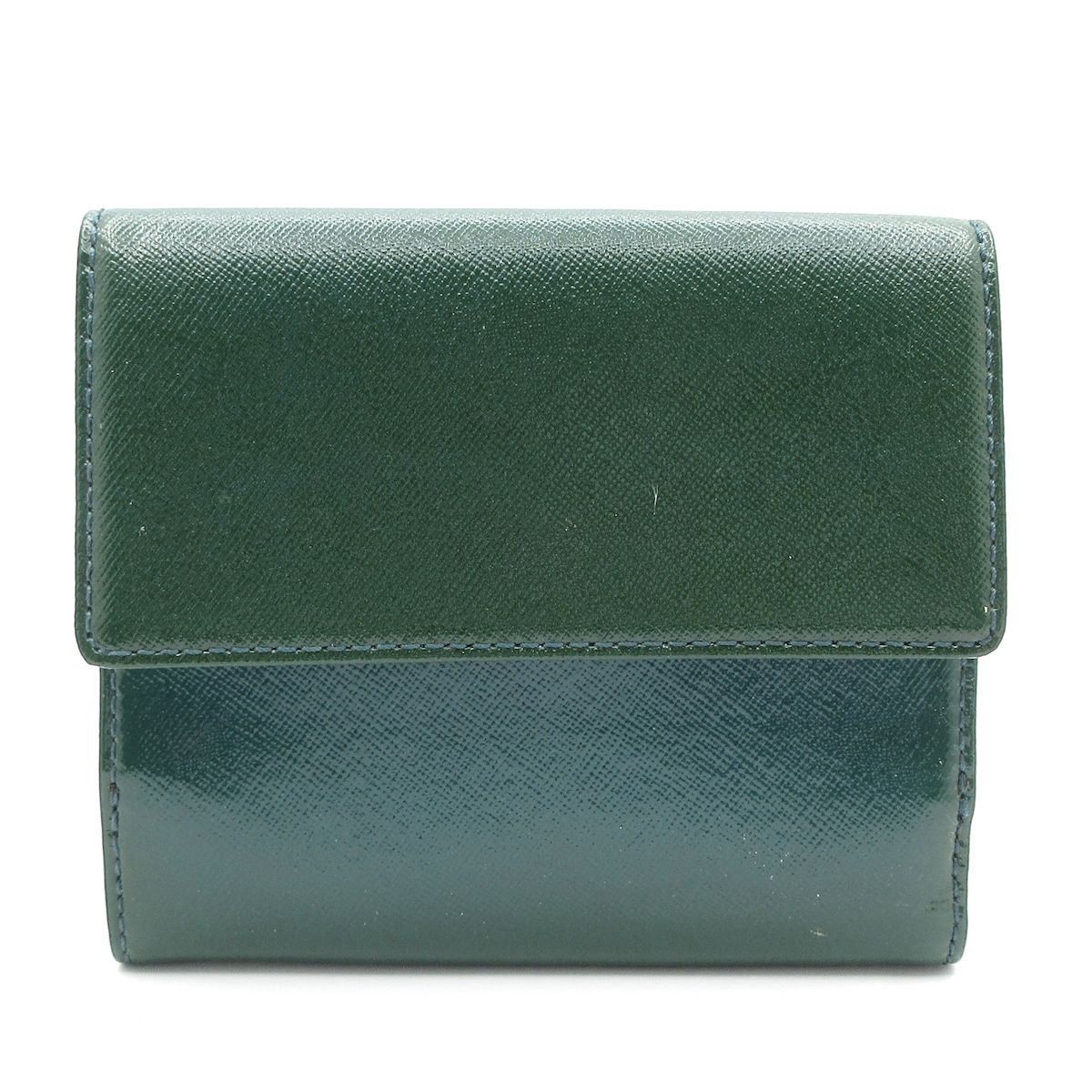 美品✨　トリーバーチ　折り財布　グリーン　レザー　金具ロゴ 大幅値下げ！トーリーバーチ グリーンレザー 三つ折り財布 箱付き NEW