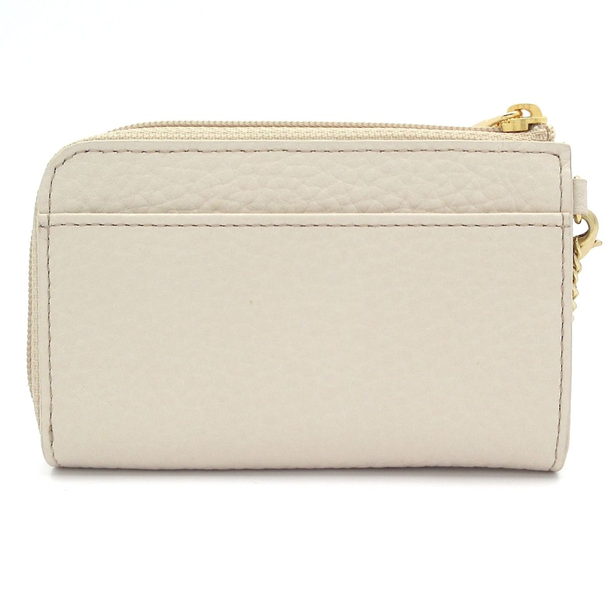 ATAO アタオ キーケース アイボリー ゴールド ラウンドファスナー レザー