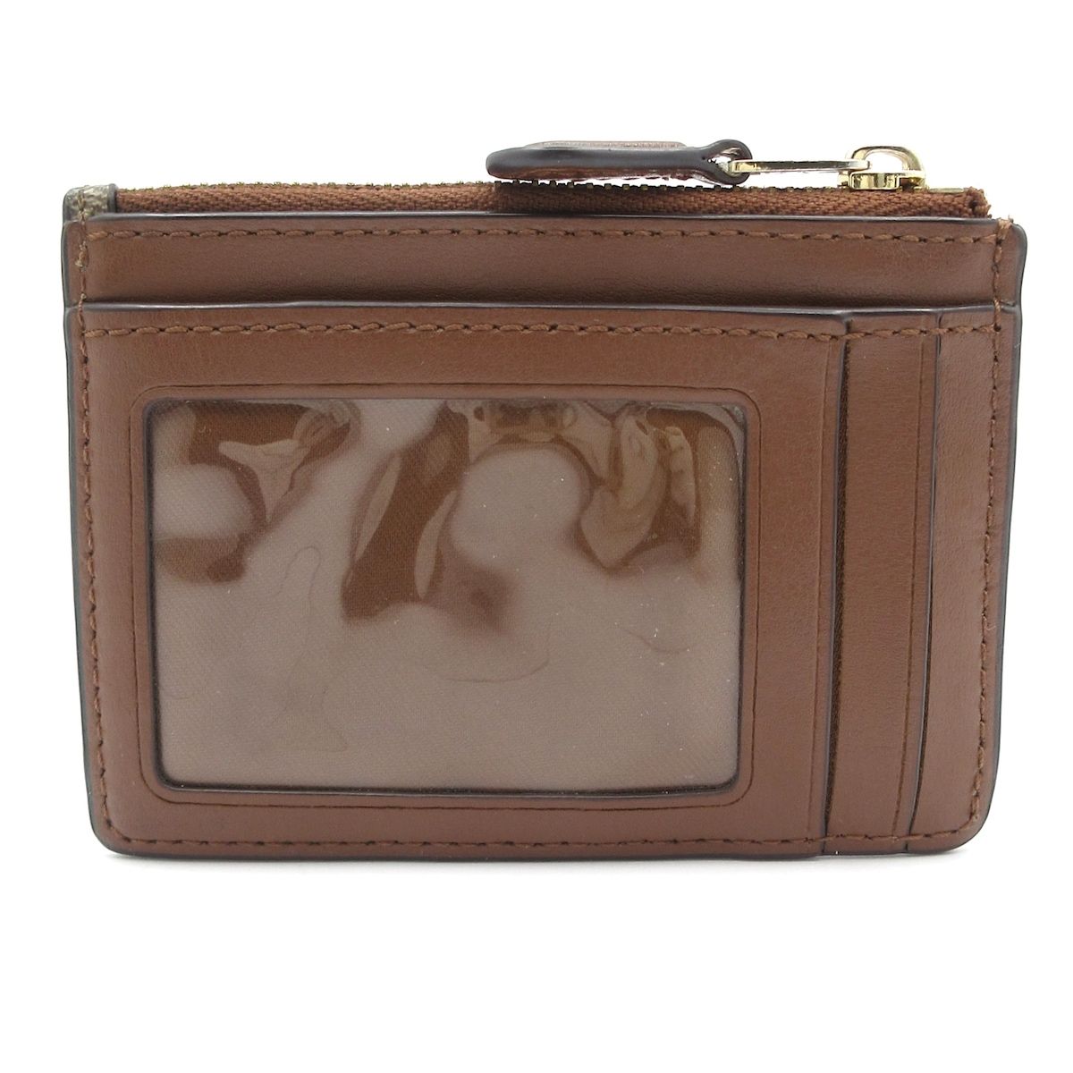 COACH コーチ コインケース シグネチャーコインケース F 16107 ベージュ ダークブラウン ゴールド