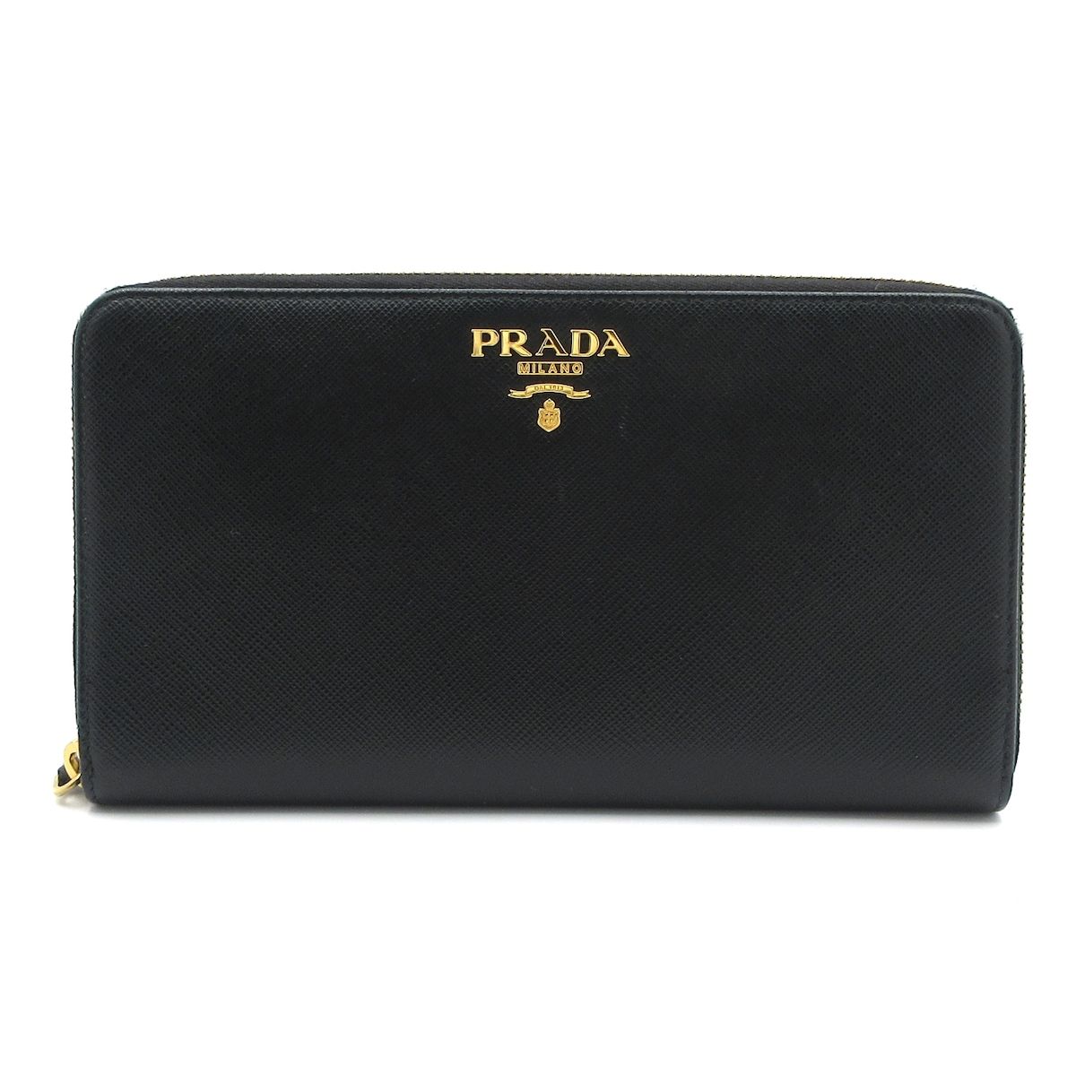 PRADA プラダ 長財布 黒 ラウンドファスナー レザー