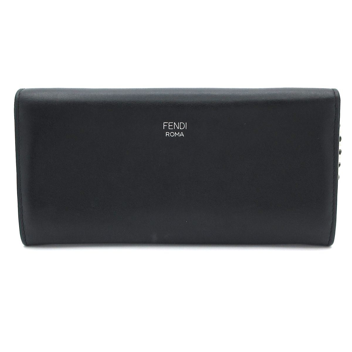 FENDI フェンディ 財布 ヒプノタイズ 8 M 0365 黒 シルバー マルチ チェーンウォレット ストラップ着脱可 レザー