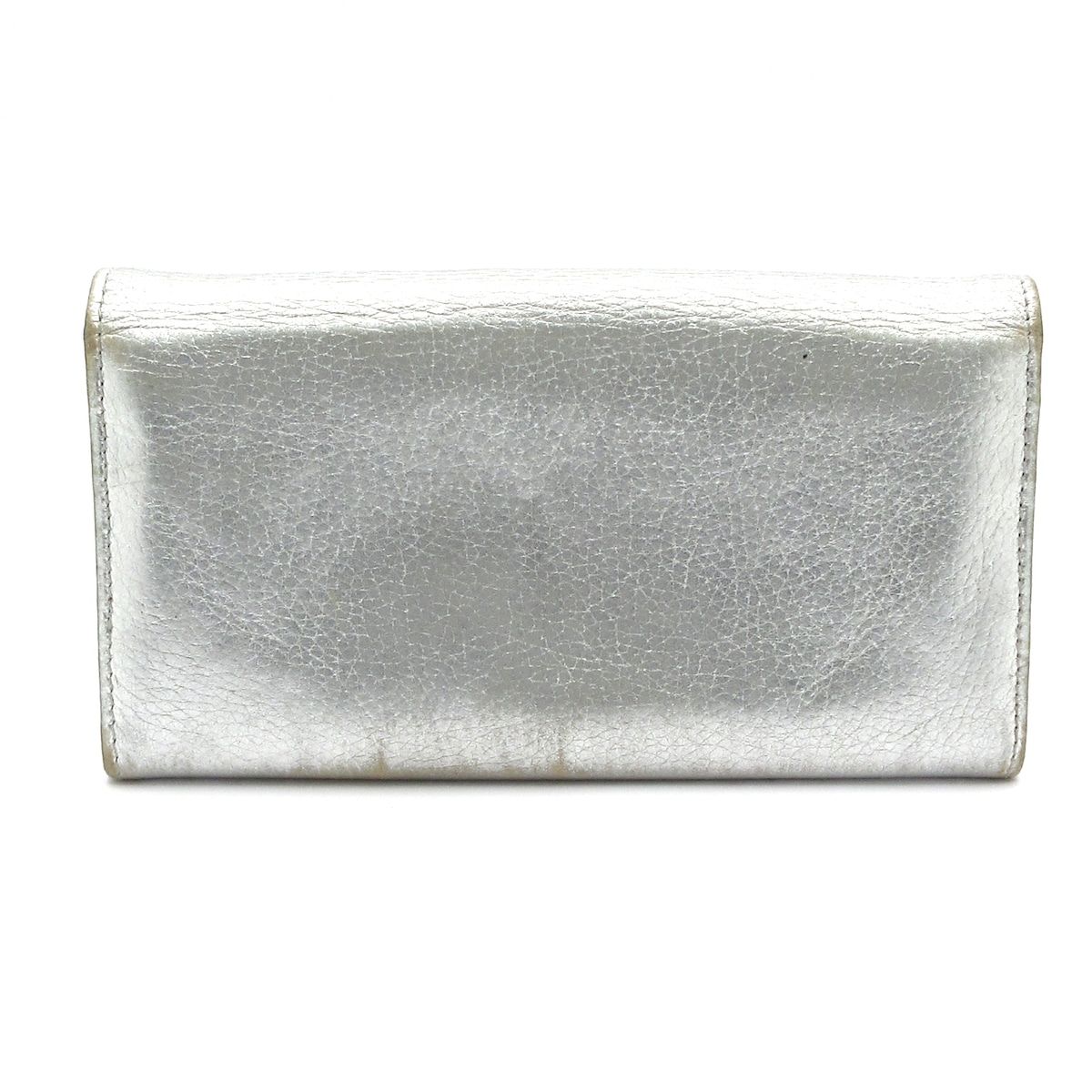 TIFFANY Co ティファニー 長財布 シルバー レザー