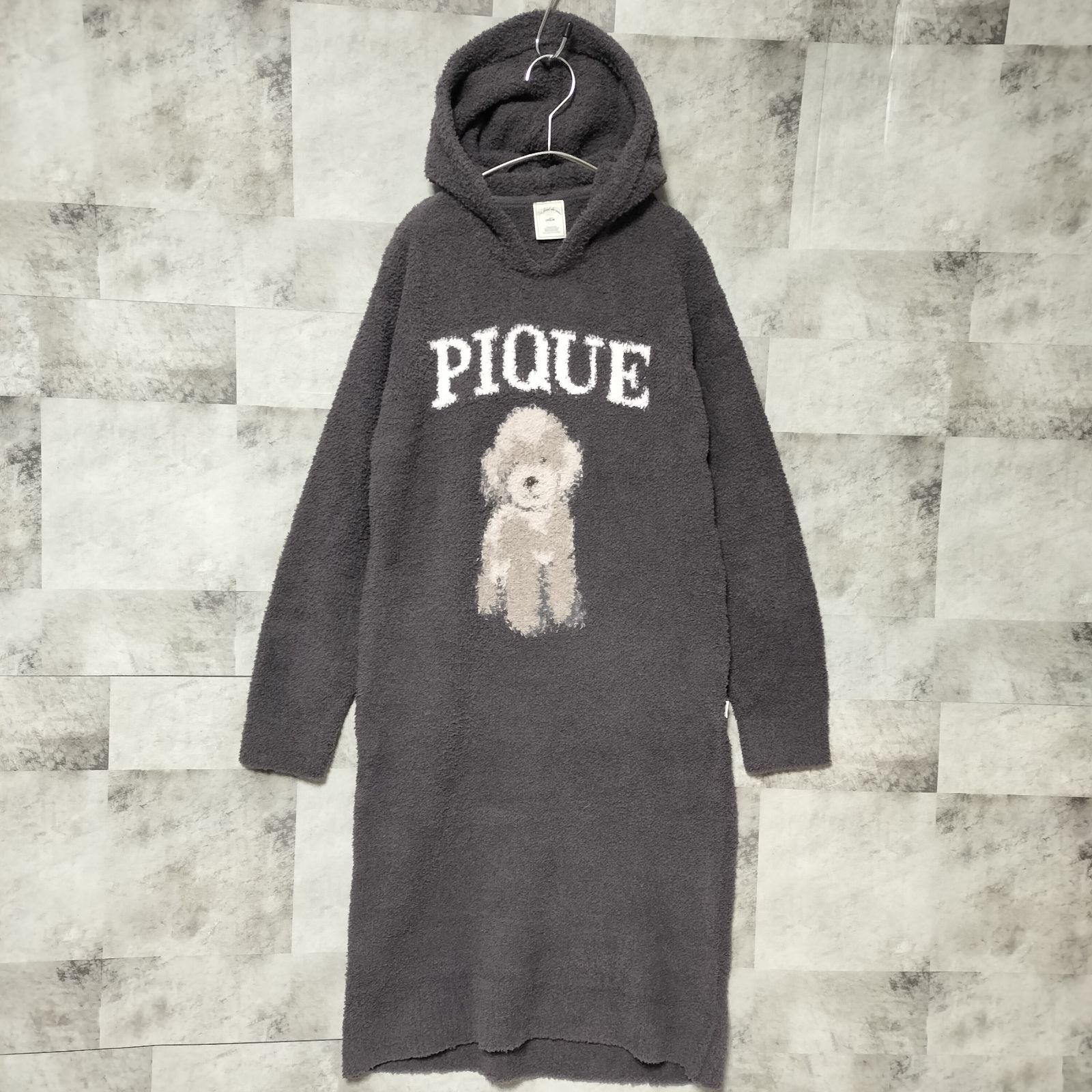 ♥品 GELATO PIQUE トイプードル ジャガード ワンピース ONEサイズ GRY グレー 灰色 オンライン パウダー