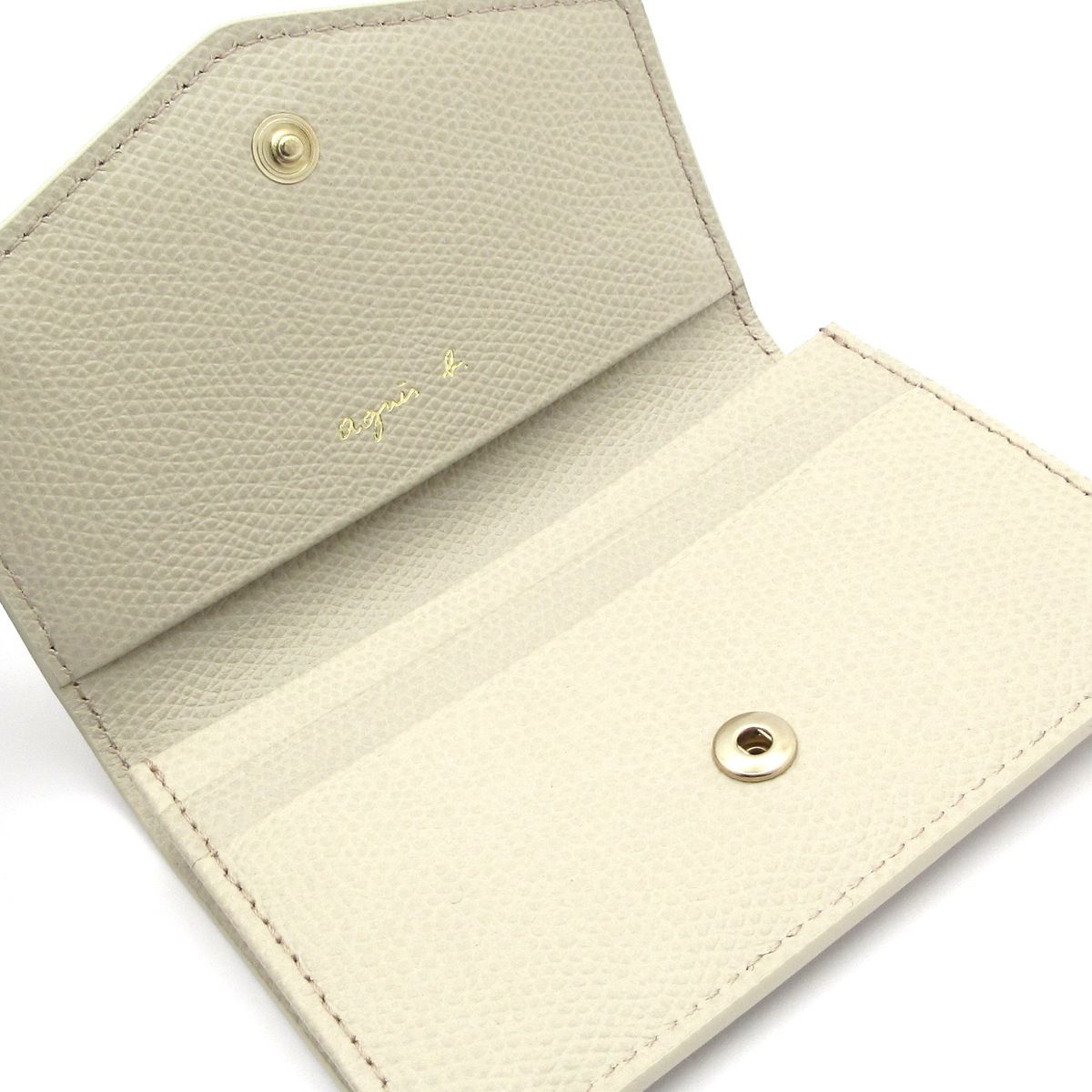  agnes b アニエスベー 名刺入れ アイボリー レザー 名刺入れ 小物