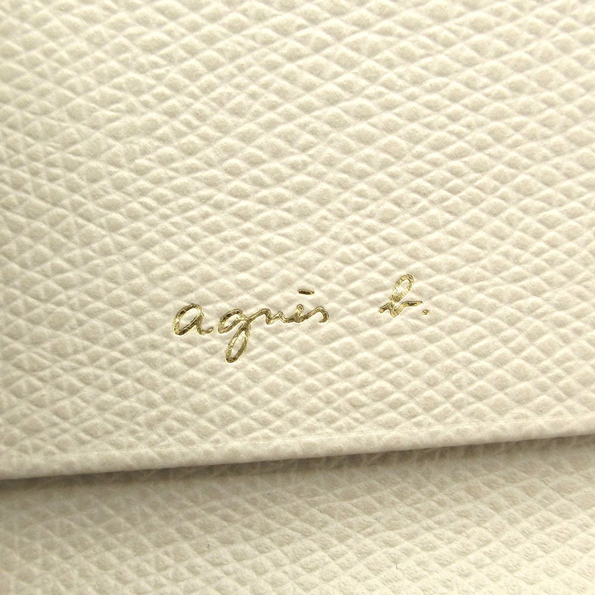 agnes b(アニエスベー) 名刺入れ美品 - アイボリー レザー - メルカリ