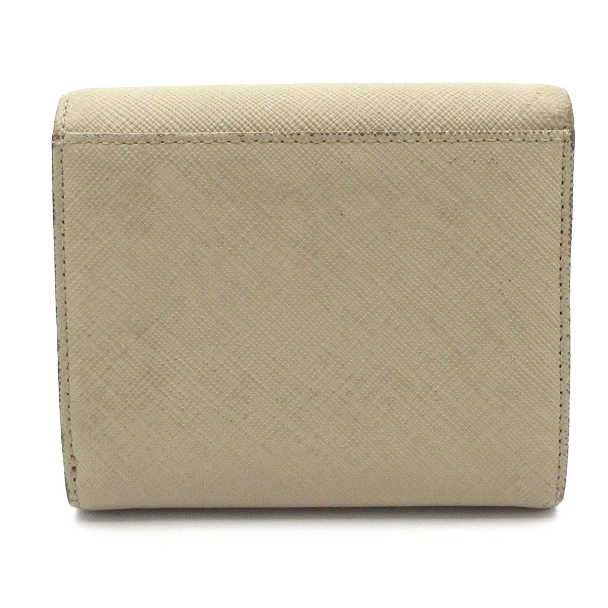 agnes b(アニエスベー) 2つ折り財布 - グレーベージュ×白 レザー