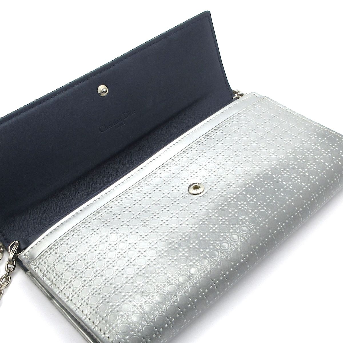 ディオール/クリスチャンディオール 財布 マイクロカナージュ ネイビー