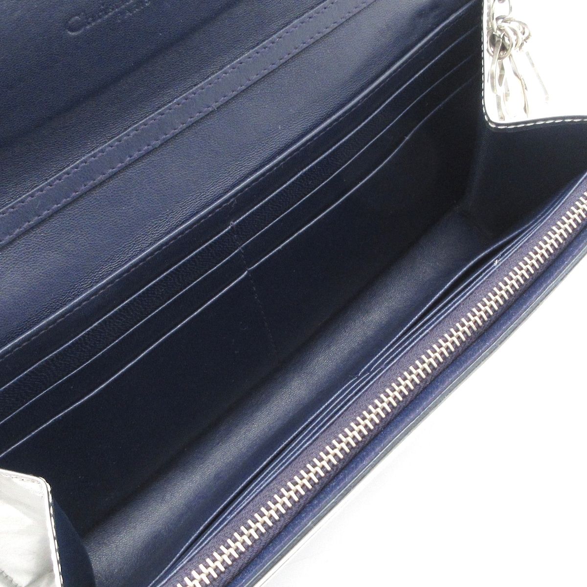 ディオール/クリスチャンディオール 財布 マイクロカナージュ ネイビー