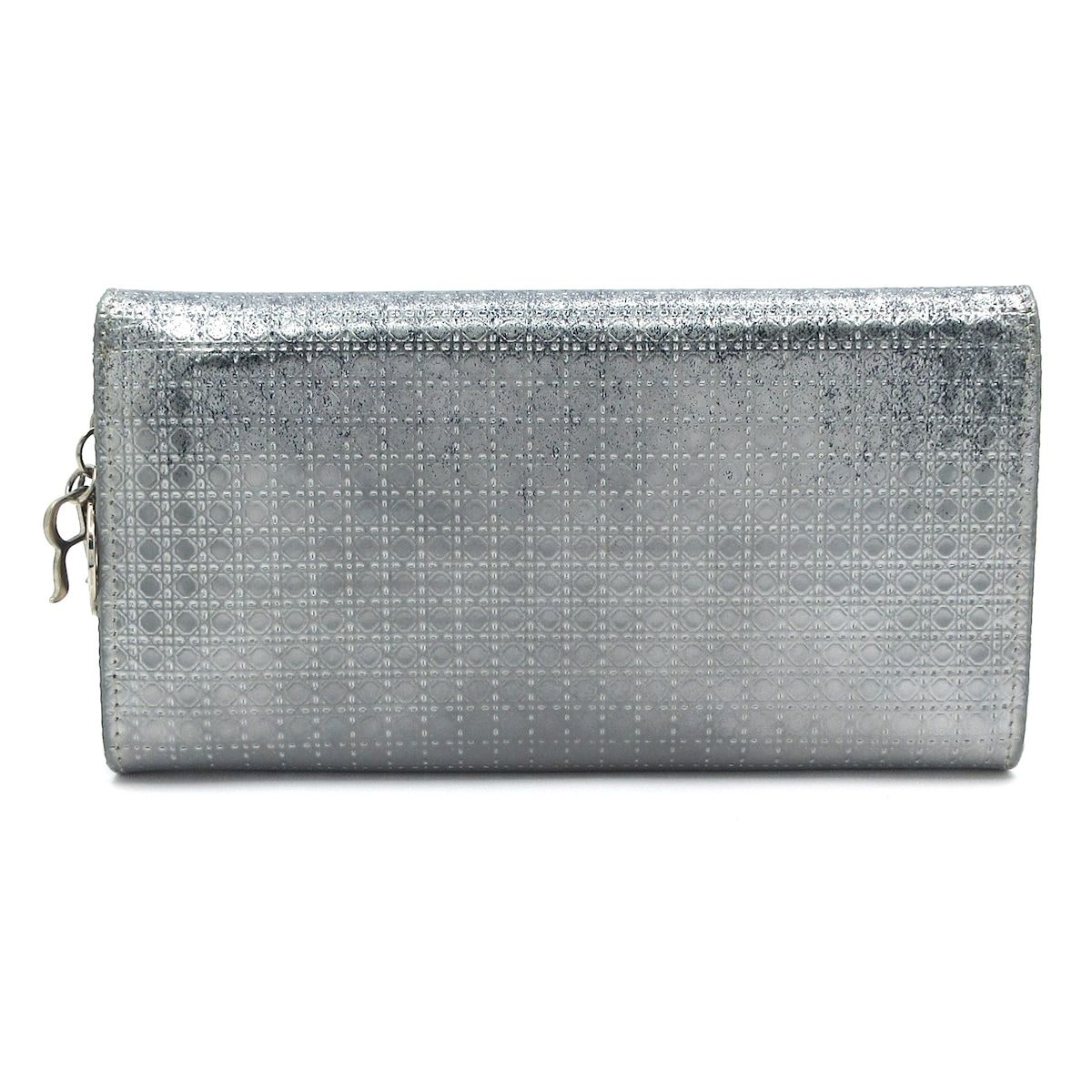 美品 Christian Dior マイクロカナージュ チェーンウォレット 財布 ディオール/クリスチャンディオール 財布 マイクロカナージュ ネイビー