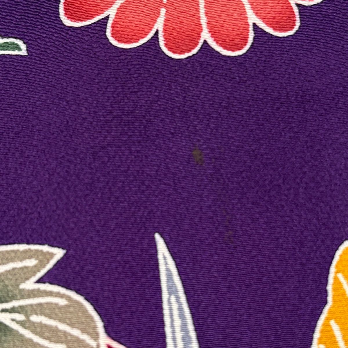  振袖 身丈167 cm 裄丈69 5 L 袷 蝶 牡丹 濃紫 正絹 名品 振袖 着物