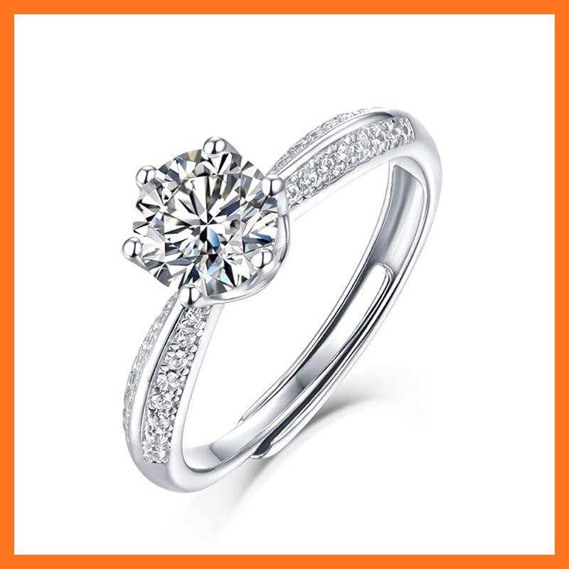 1 3カラット モアサナイト プロポーズリング 925シルバー 18 Kホワイトゴールド仕上げ フリーサイズ レディース モアッサナイト 婚約指輪 ギフト 初恋 ct ダイヤ直径6 5 mm