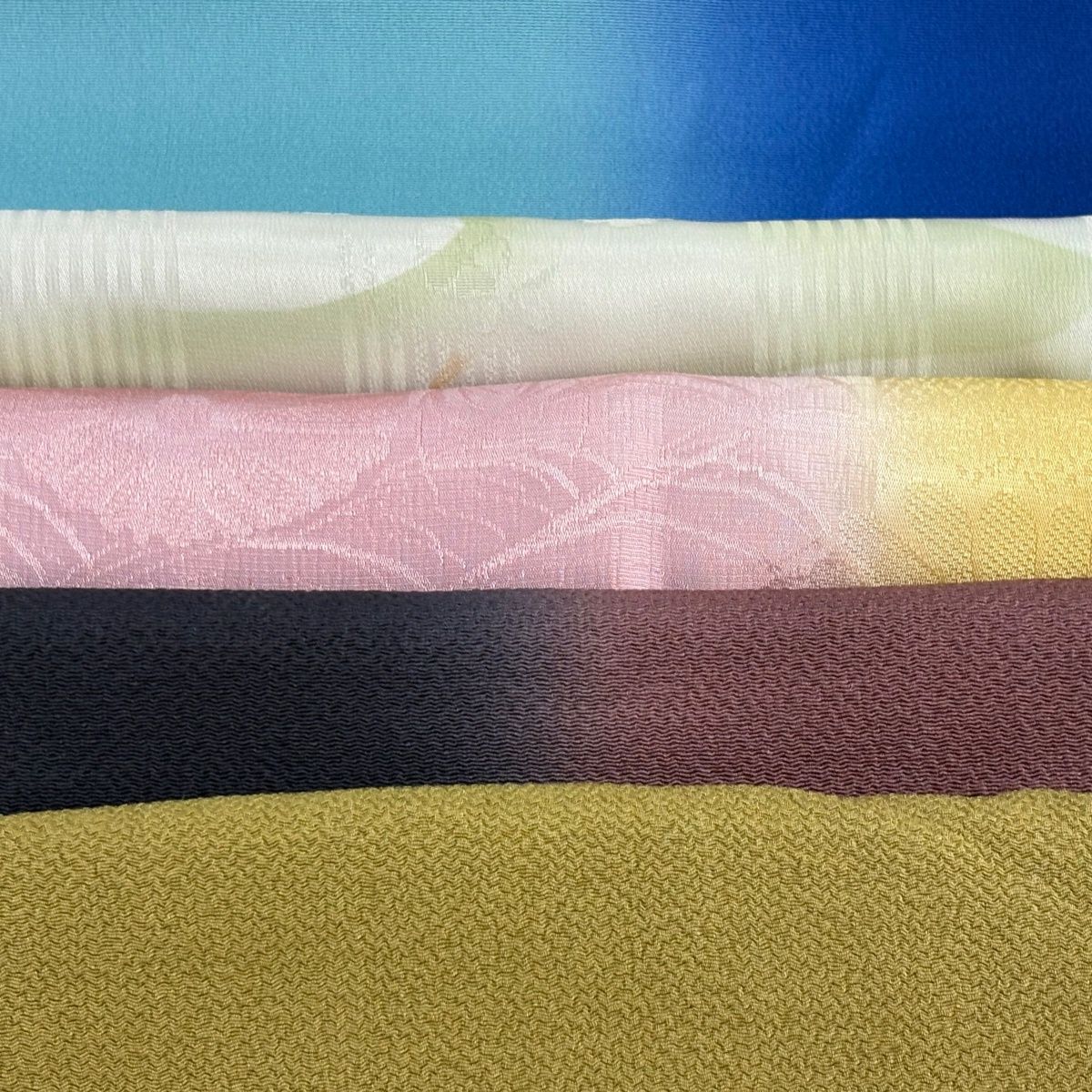 帯揚げ 優品 セット 青 正絹 和装小物