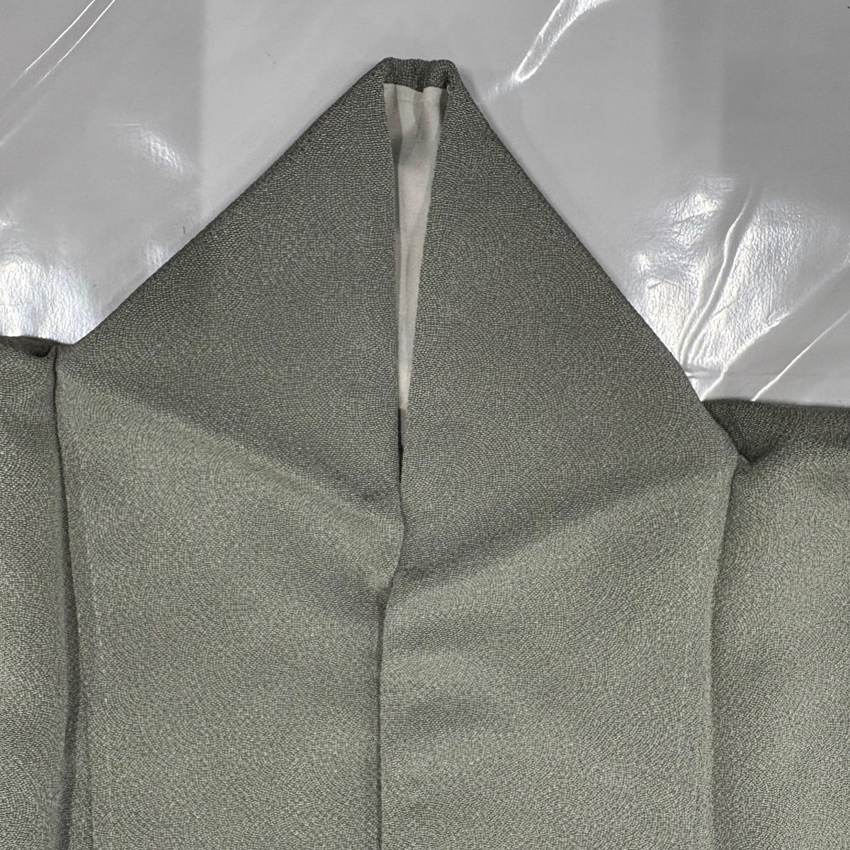  江戸小紋 身丈153 5 cm 裄丈64 M 袷 本草木染 落款 鮫 縮緬 灰緑 正絹 名品 小紋 着物