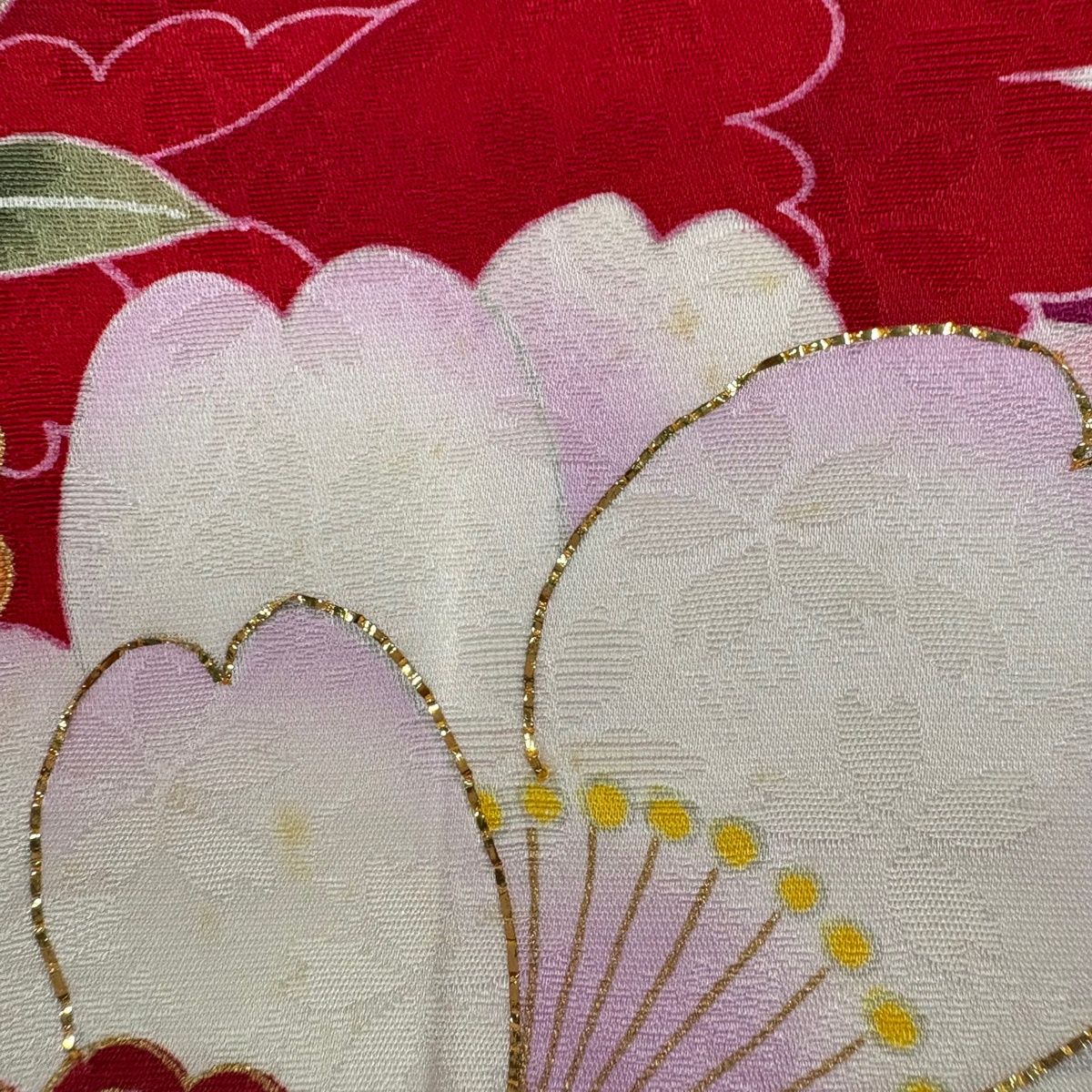  振袖 身丈173 cm 裄丈68 L 袷 桜 箔 金彩 濃紫 正絹 名品 振袖 着物