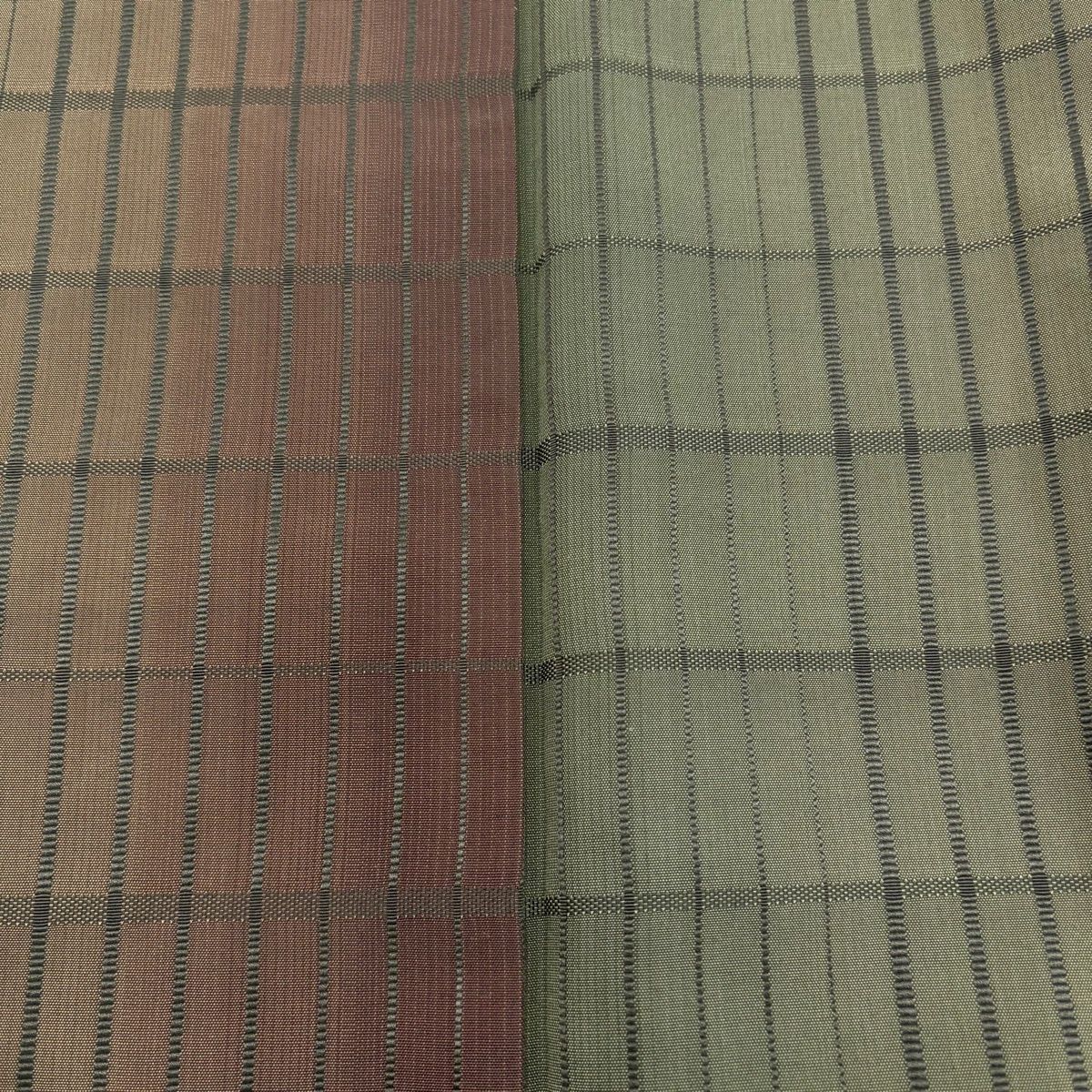  紬 身丈156 cm 裄丈63 5 S 袷 格子 灰緑 正絹 名品 紬 着物