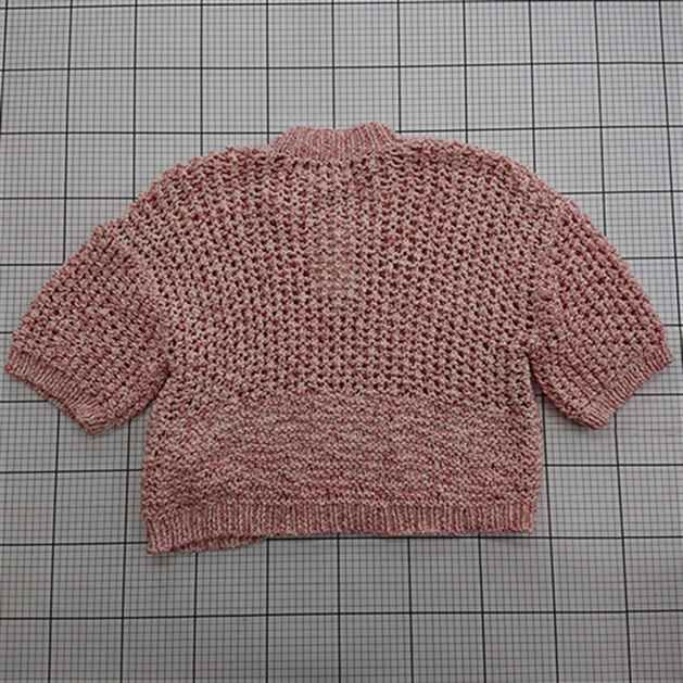 ⊇ オウィル OWIL OW 41018 ハンドニット半袖プルオーバー ピンク系 レディース E