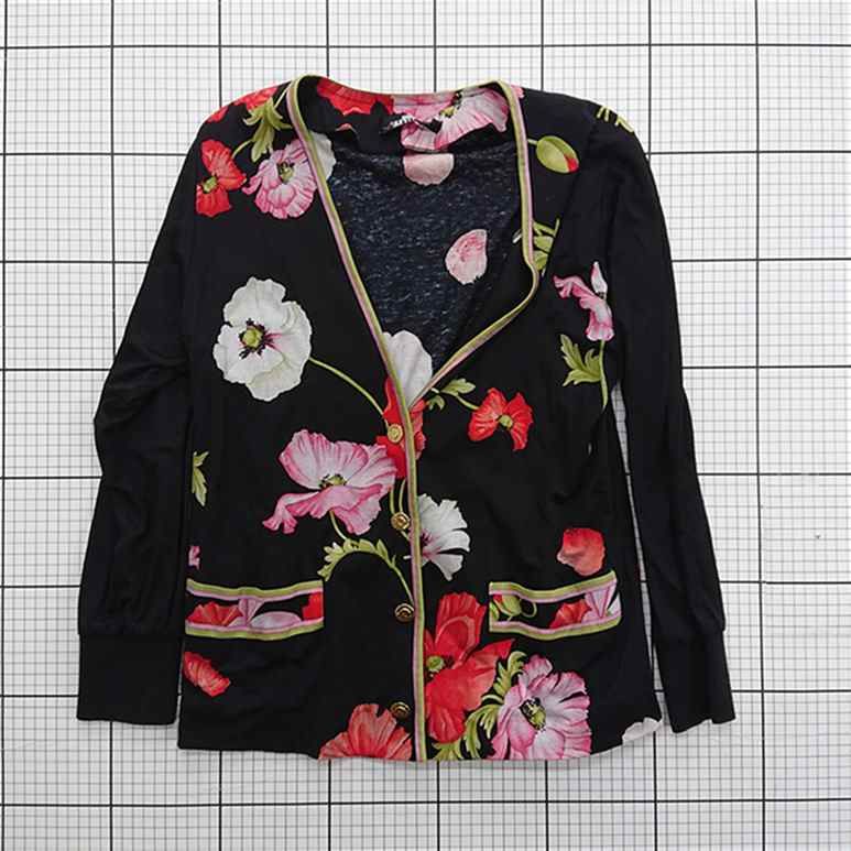 ⊂ レオナール LEONARD FASHION 花柄カーディガン ブラック系 レディース E