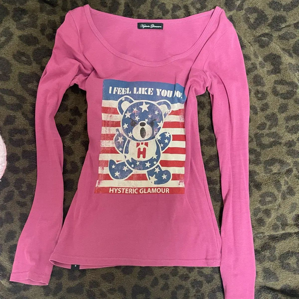HYSTERIC GLAMOUR ヒステリックグラマー 퍽ベア 星条旗 ロングスリーブ Tシャツ 姉ギャル