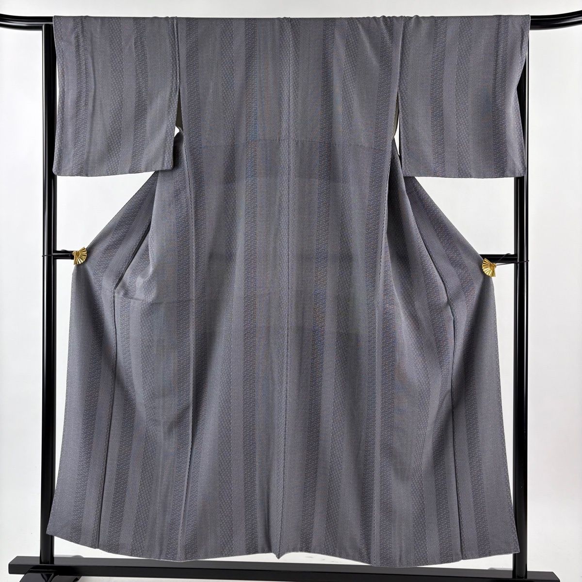 江戸小紋 身丈151 5 cm 裄丈66 M 袷 立涌 小花 灰色 正絹 名品