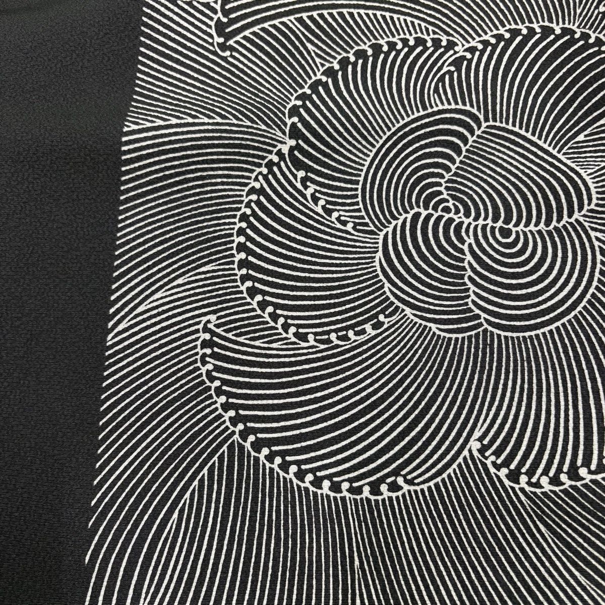  付下げ 身丈151 cm 裄丈64 M 袷 落款 花 黒 正絹 名品 訪問着 付け下げ 着物