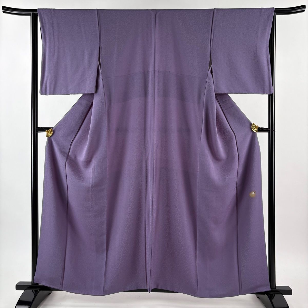 色無地 身丈157 5 cm 裄丈64 M 袷 地紋 灰紫 正絹 名品