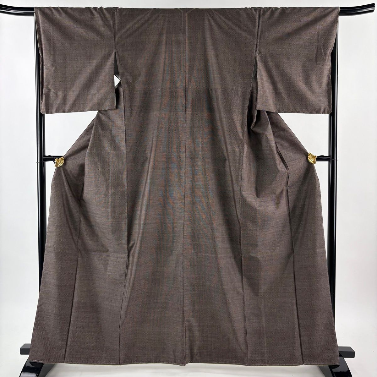 大島紬 身丈163 cm 裄丈66 M 袷 純泥染 証紙 焦茶色 正絹 名品
