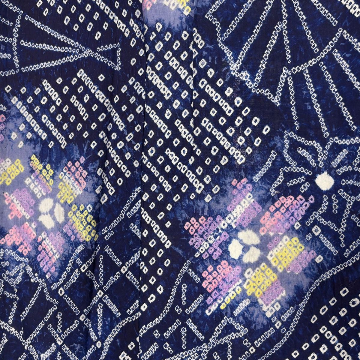 浴衣 身丈164 5 cm 裄丈64 M 絞り浴衣 花 扇 紺色 綿 名品 コート 売れ筋