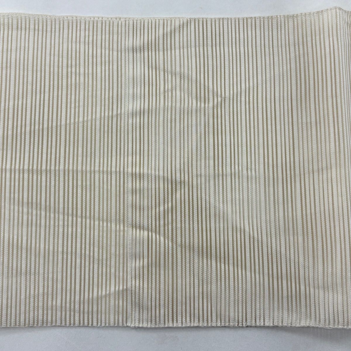 名古屋帯 秀品 八寸名古屋帯 夏帯 絽 流水 金銀糸 クリーム 正絹